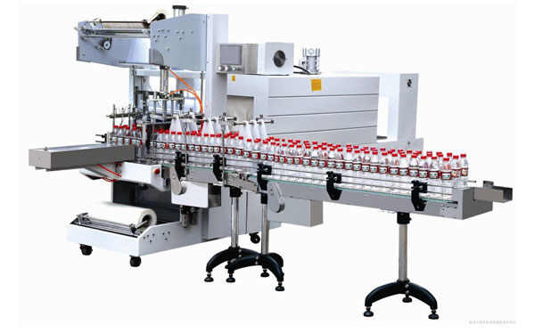 Semi-auto sleeve wrapper + PE film shrink packaging machine